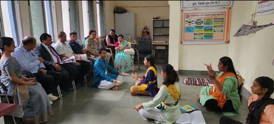 Higher Education Commissioner Dr. Santosh Dewangan and Joint Director Dr. G.A. Ghanshyam inspection tour to the New Government Music College